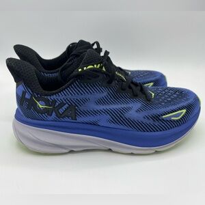 Hoka Womens Clifton 9 Blue and Black Sneakers Size 8.5